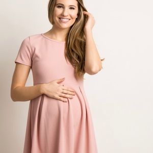 PinkBlush Maternity - Salmon Pink Dress - Large